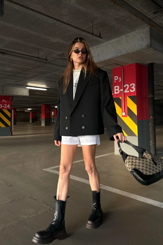 Жакет вовняний оверсайз з трикутничком 