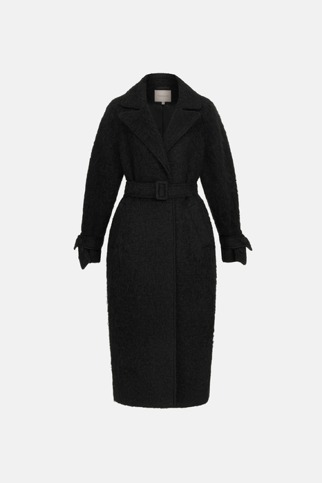 Пальто з альпаки максі зі спущеним рукавом