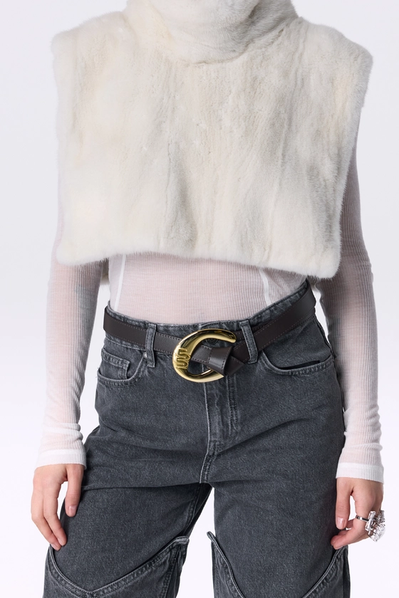 Ремінь Bazhane loop з золотою пряжкою 