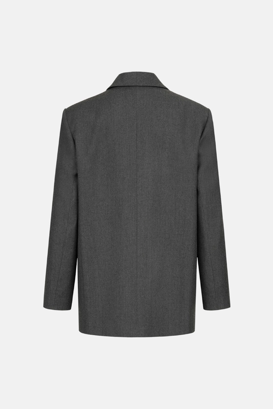 Жакет вовняний двобортний оверсайз з підплічниками 