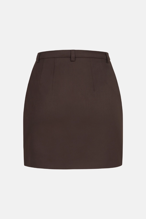 Спідниця міні вовняна з високою посадкою 