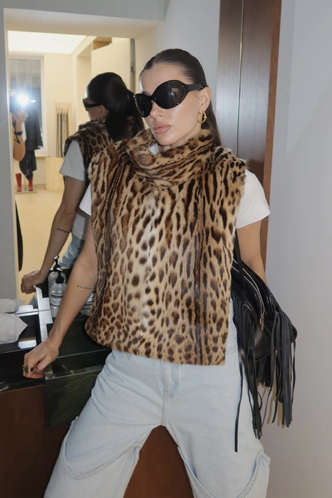 Вінтажна оцелотова манішка