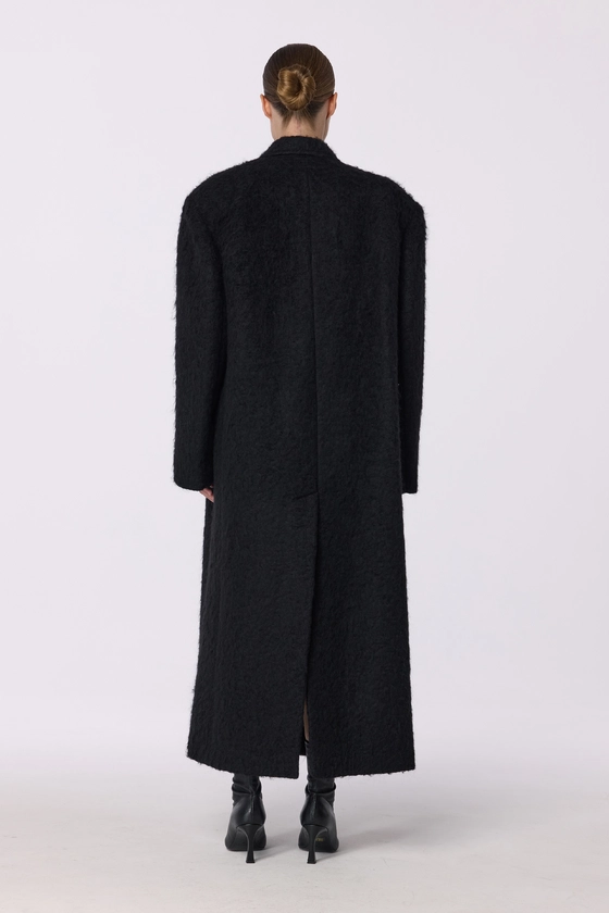 Пальто оверсайз прямого крою з альпаки 