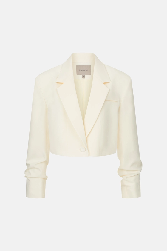 Жакет кроп котоновий зі збіркою на рукаві 