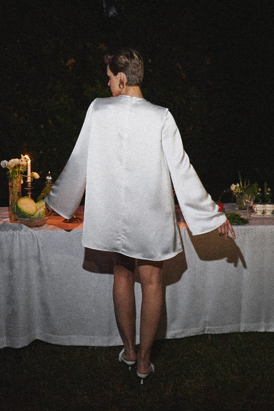 Сукня трапеція з довгими рукавами 