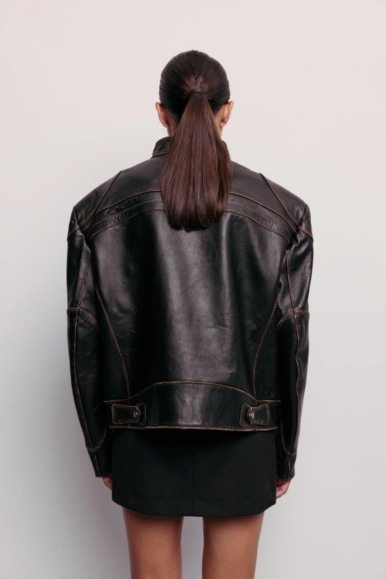 Куртка шкіряна Leather biker - фото 4