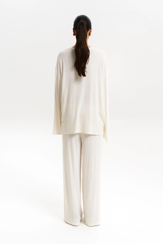 Брюки прямого крою напівпрозорі 