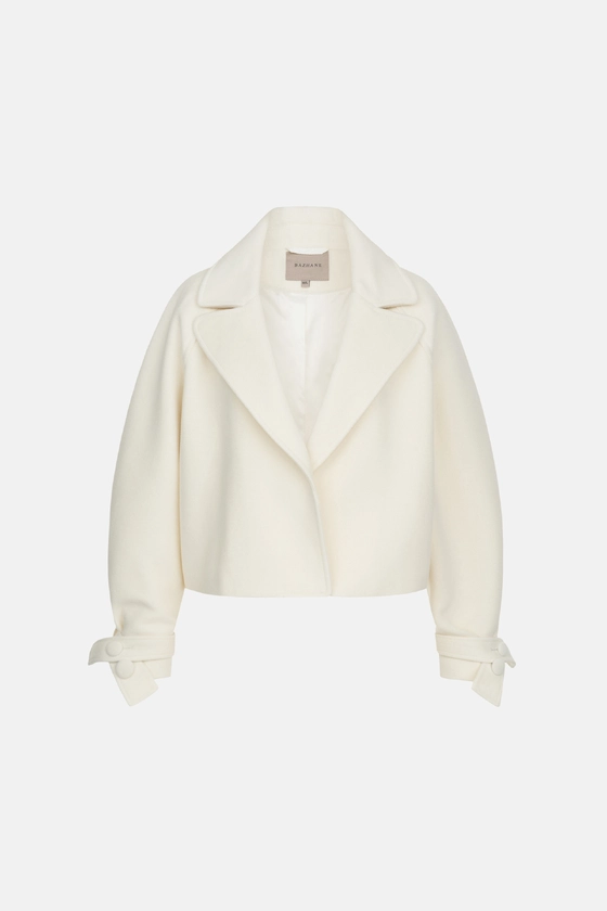 Пальто кроп зі спущеним рукавом 