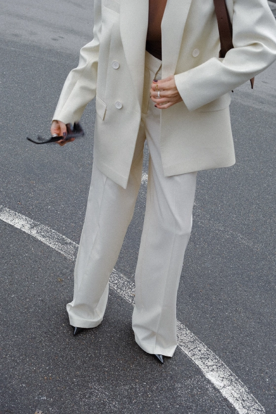 Жакет вовняний двобортний оверсайз з підплічниками 