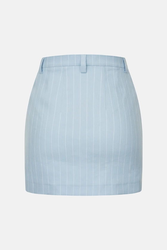 Спідниця міні лляна з високою посадкою 