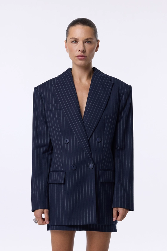 Жакет вовняний двобортний оверсайз з підплічниками 