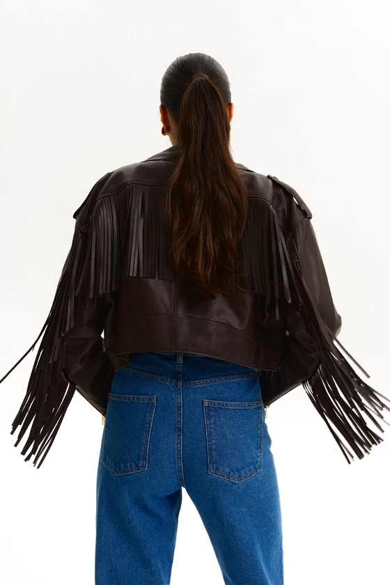 Куртка шкіряна з бахромою 