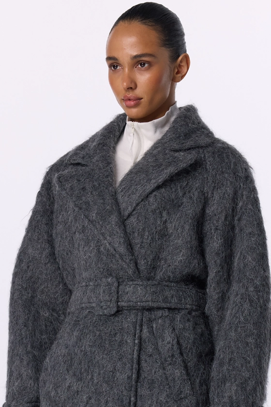 Пальто з альпаки максі зі спущеним рукавом 