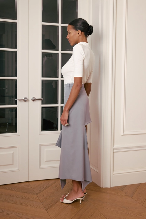 Спідниця котонова міні з відрізаною деталлю