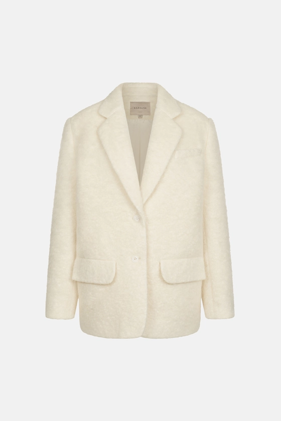 Пальто-жакет оверсайз з альпаки 
