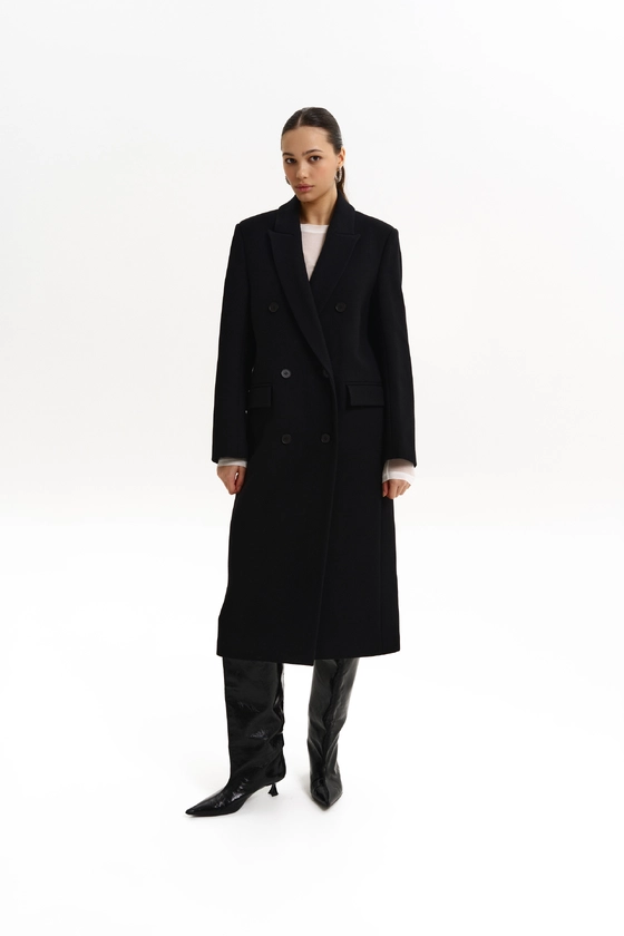 Пальто двобортне прямого крою 