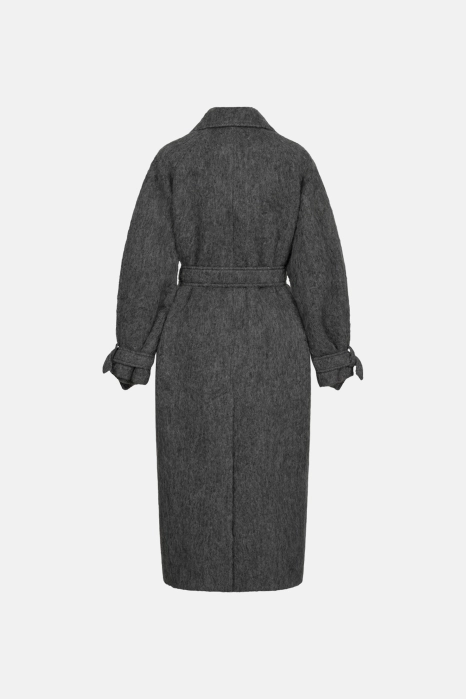 Пальто з альпаки максі зі спущеним рукавом