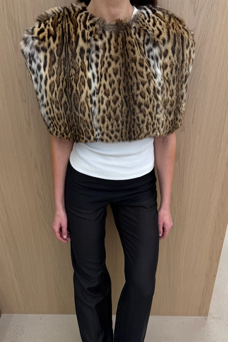 Vintage ocelot fur cape