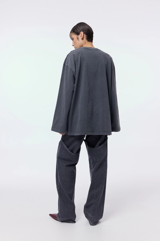 Лонгслів у вінтажному стилі з принтом Янгол 