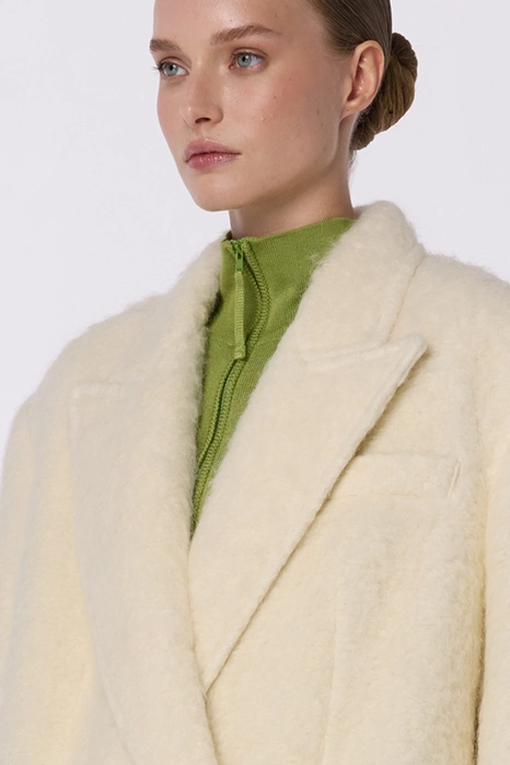 Пальто оверсайз прямого крою з альпаки