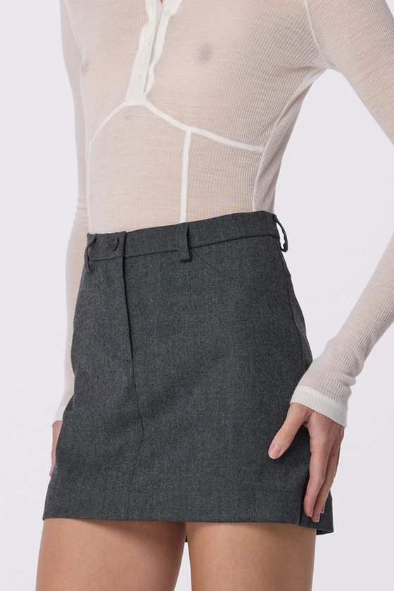 Спідниця вовняна міні з середньою посадкою 