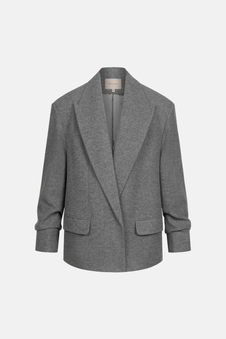 Oversized coat-jacket with gathered sleeves