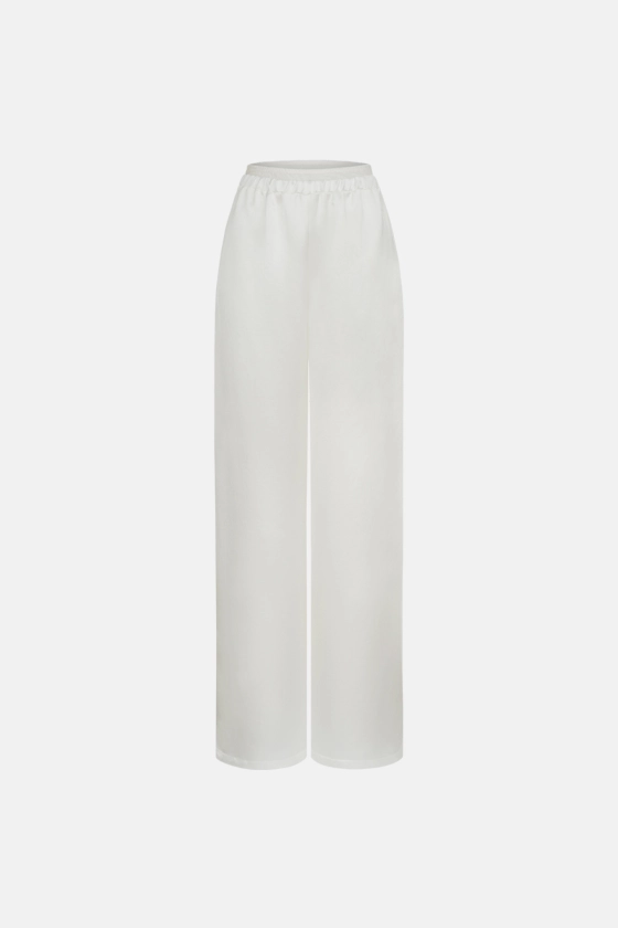 Satin pants with imitation lace lingerie - photo 1