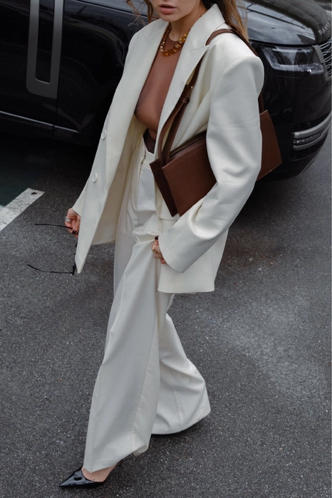 Брюки котонові на середній посадці зі стрілками