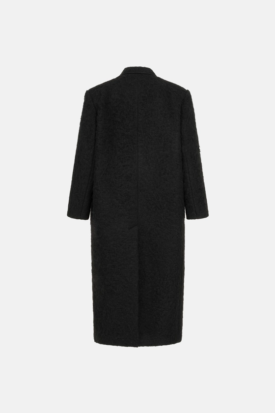 Пальто оверсайз прямого крою з альпаки 