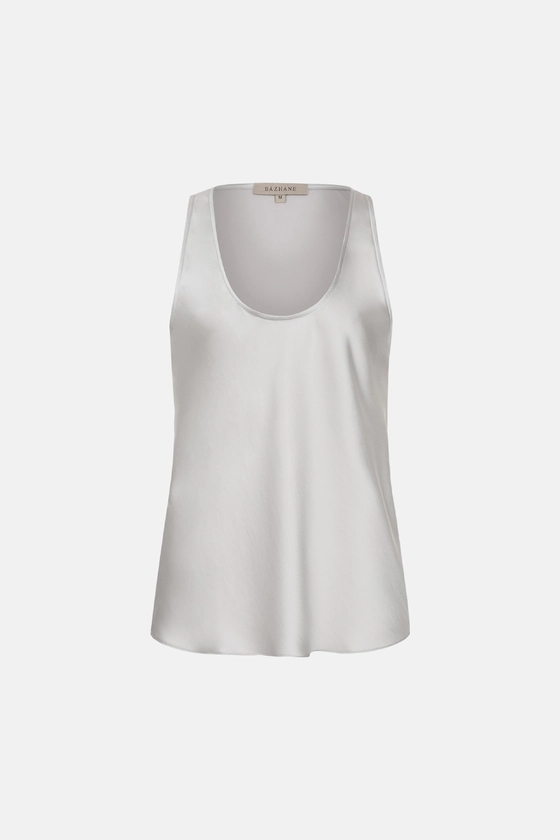 Топ атласний з глибоким вирізом 