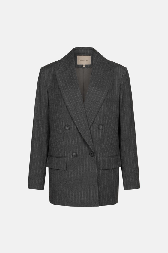 Жакет вовняний двобортний оверсайз з підплічниками 