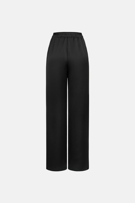 Брюки атласні з імітацією мереживної білизни