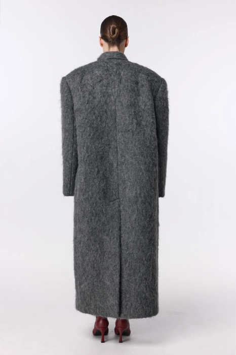 Пальто оверсайз прямого крою з альпаки
