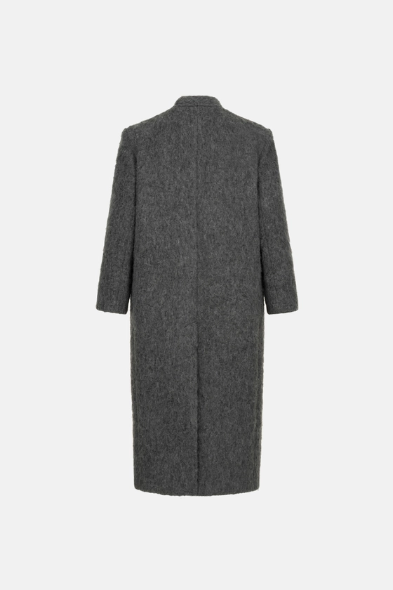 Пальто оверсайз прямого крою з альпаки 