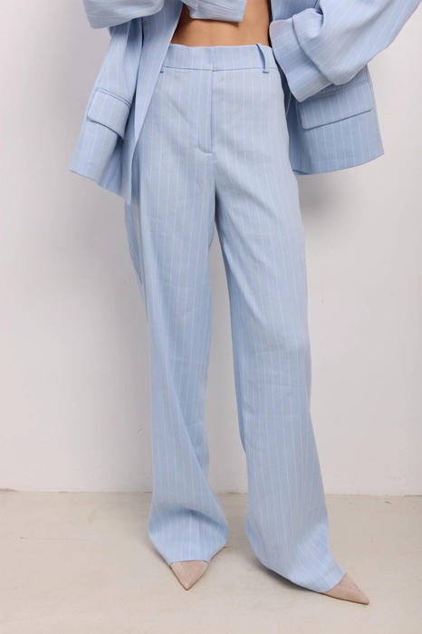 Брюки лляні на середній посадці зі стрілками