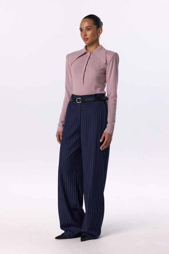 Mid-rise wool trousers with a crease - photo 5