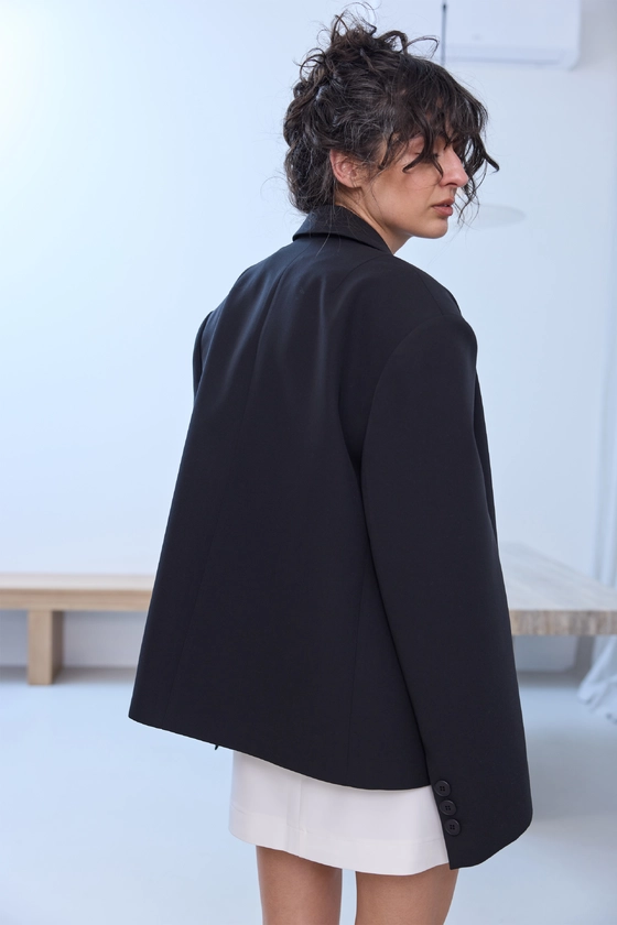 Жакет котоновий оверсайз з трикутничком 