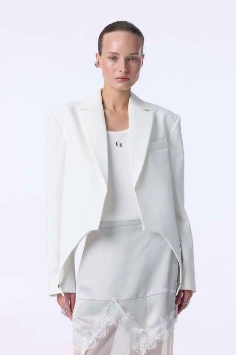 Жакет кроп котоновий з гартерами