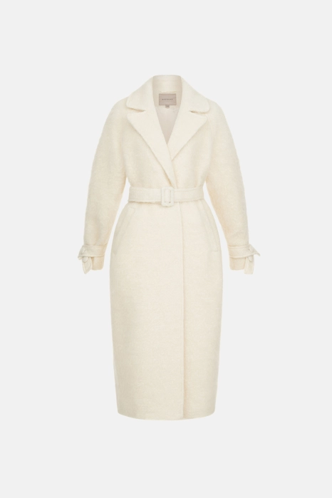 Пальто з альпаки максі зі спущеним рукавом