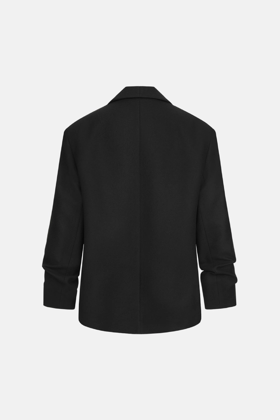 Жакет вовняний оверсайз зі збіркою на рукаві 