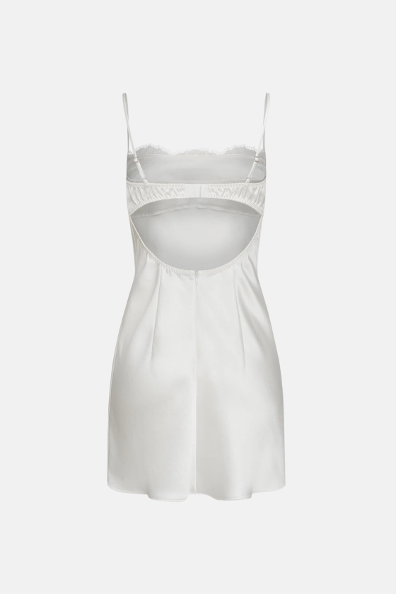 Mini dress with thin straps and lace - photo 2