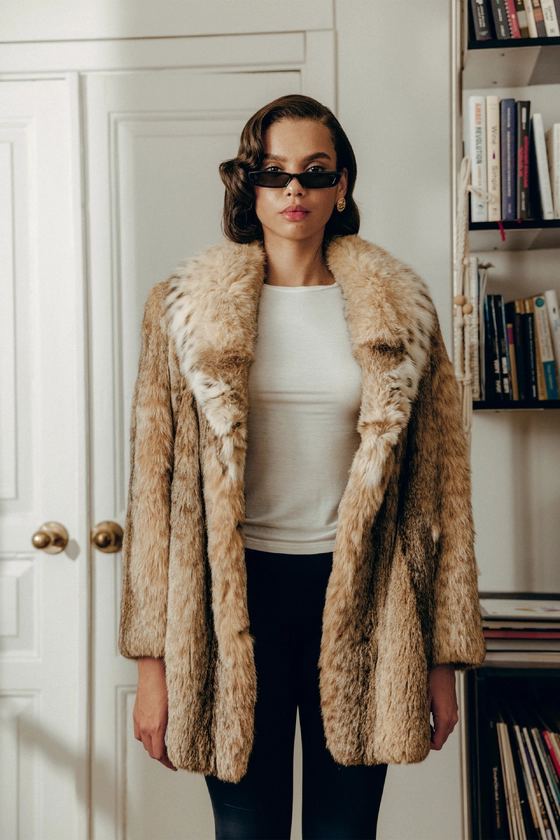 Вінтажна шуба з рисі 