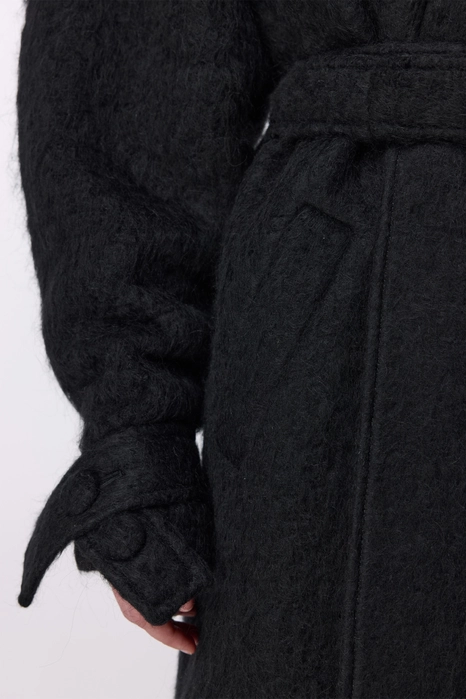 Пальто з альпаки максі зі спущеним рукавом