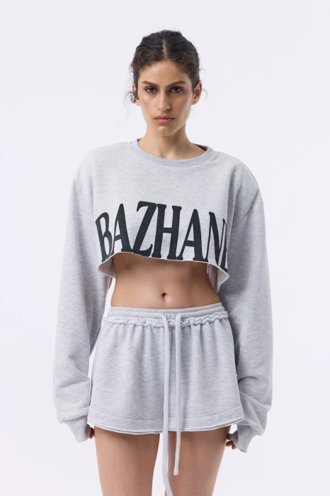 Кроп-світшот з акцентними плечима