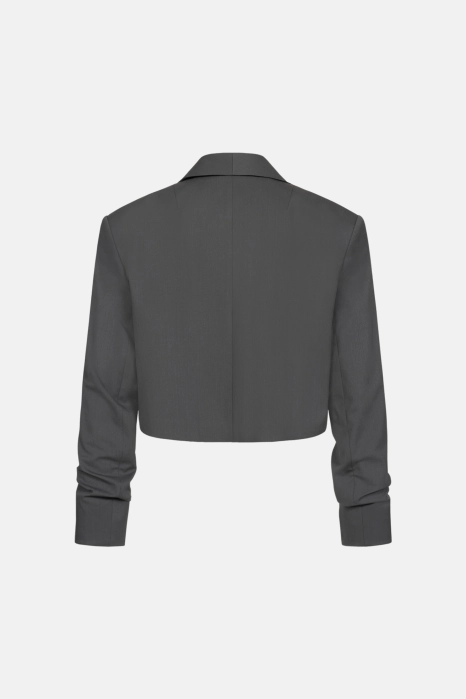 Жакет кроп вовняний зі збіркою на рукаві