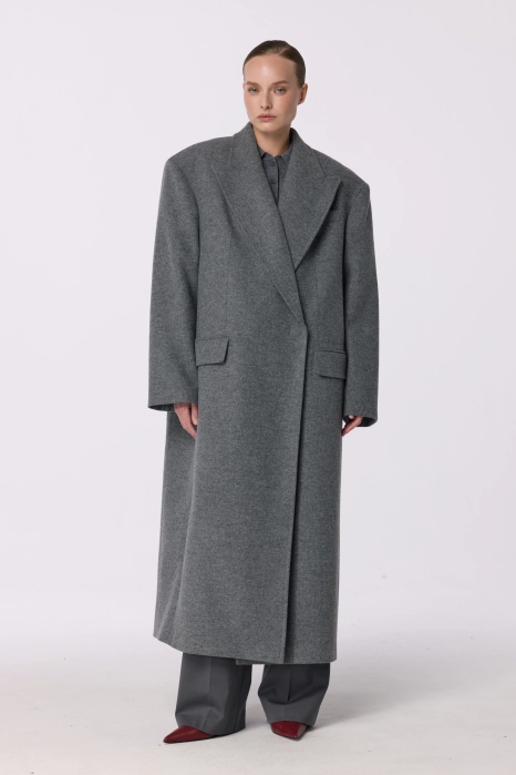 Oversized straight-cut coat