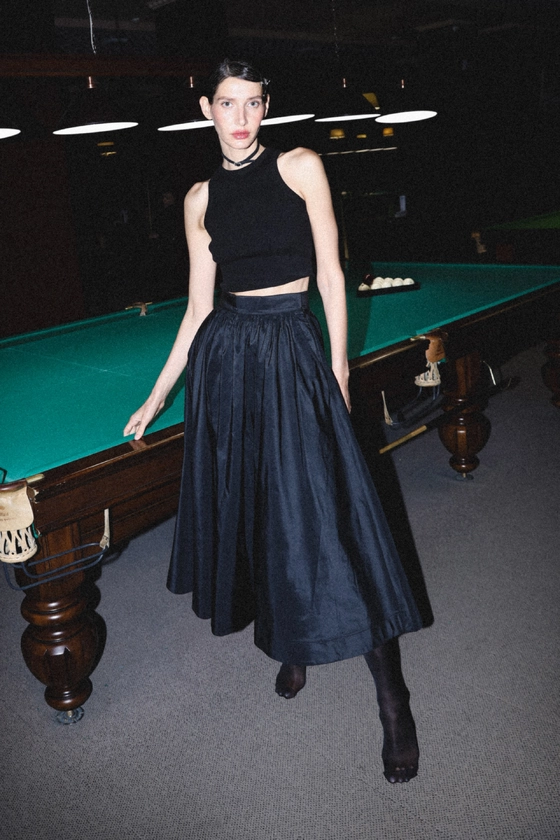 Спідниця кльош-міді об'ємна 