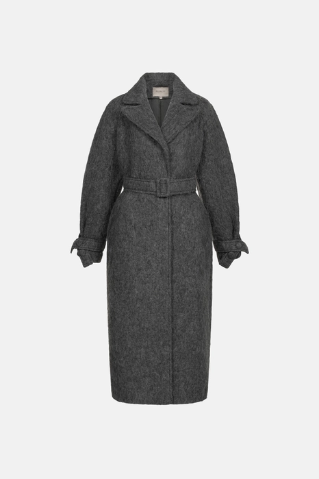Пальто з альпаки максі зі спущеним рукавом