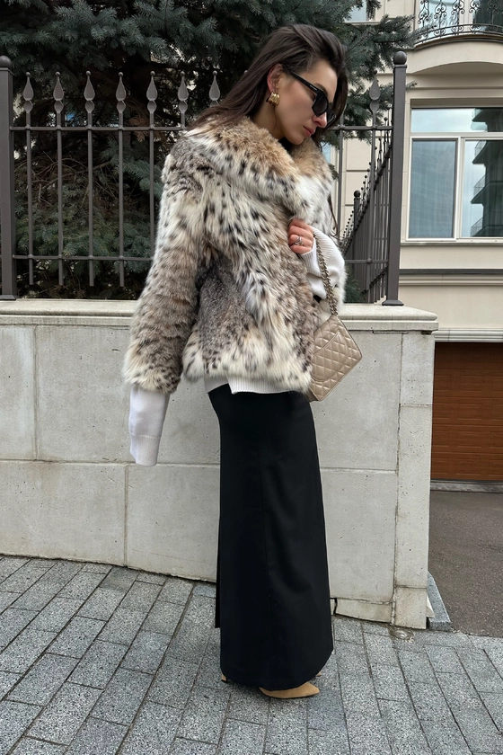 Вінтажна шуба з рисі 