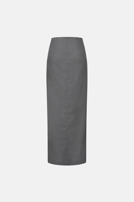 Linen maxi skirt with knot